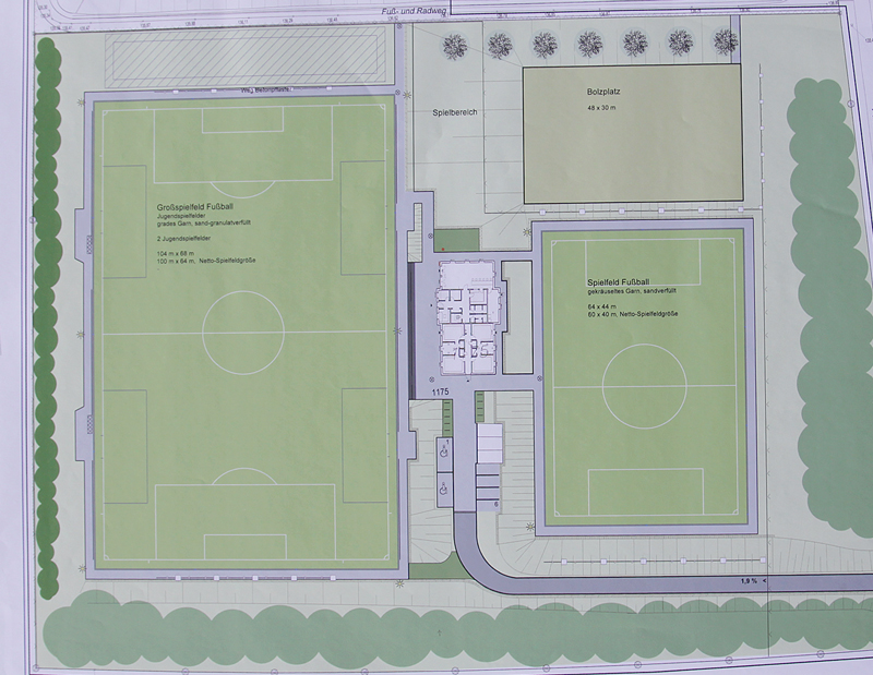 Plan der zukünftigen Sportanlage in Unna-Süd